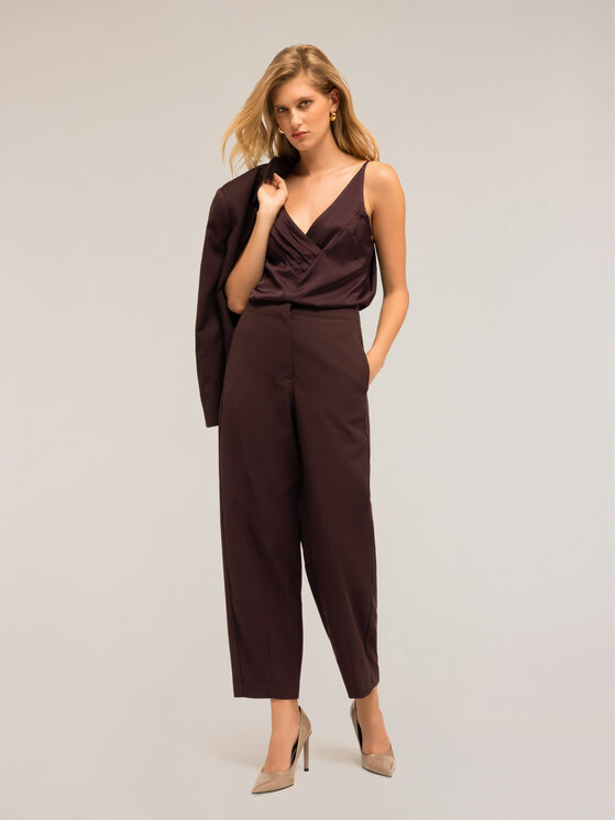 Motivi Motivi Top D759Q000487N032 Brązowy Slim Fit