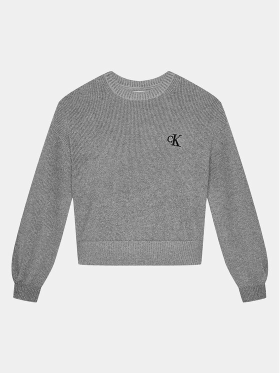 Calvin Klein Jeans Sveter Festive IG0IG02327 Sivá Regular Fit