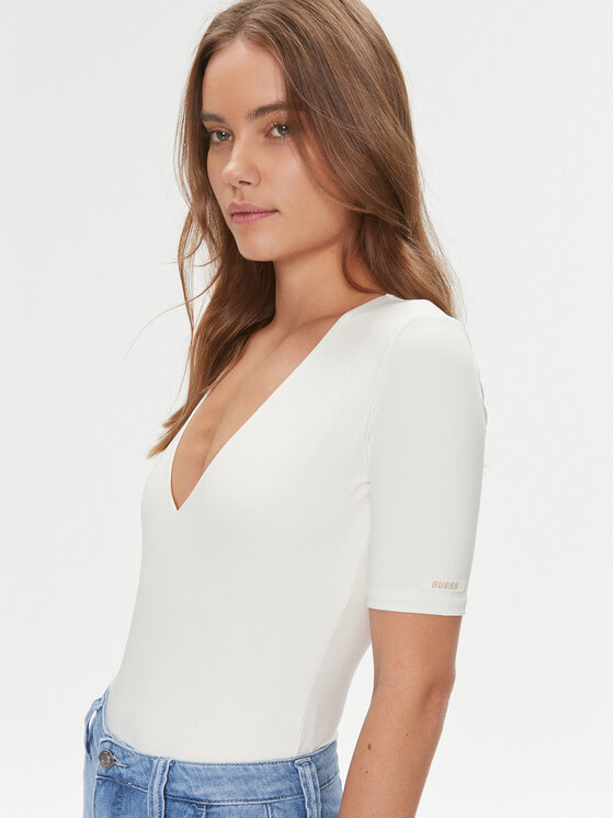 Guess Guess Glaustinukė Chia V3BP23 KC450 Écru Slim Fit