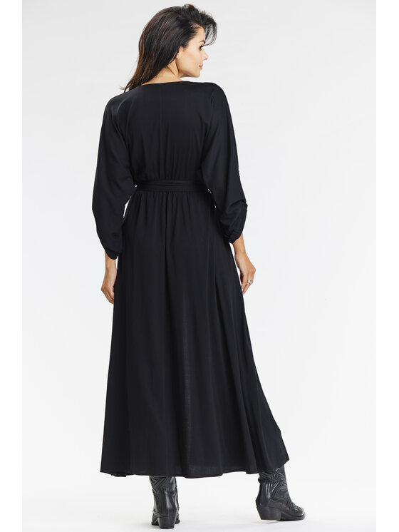 Awama Awama Sukienka letnia A670 Czarny Basic Fit