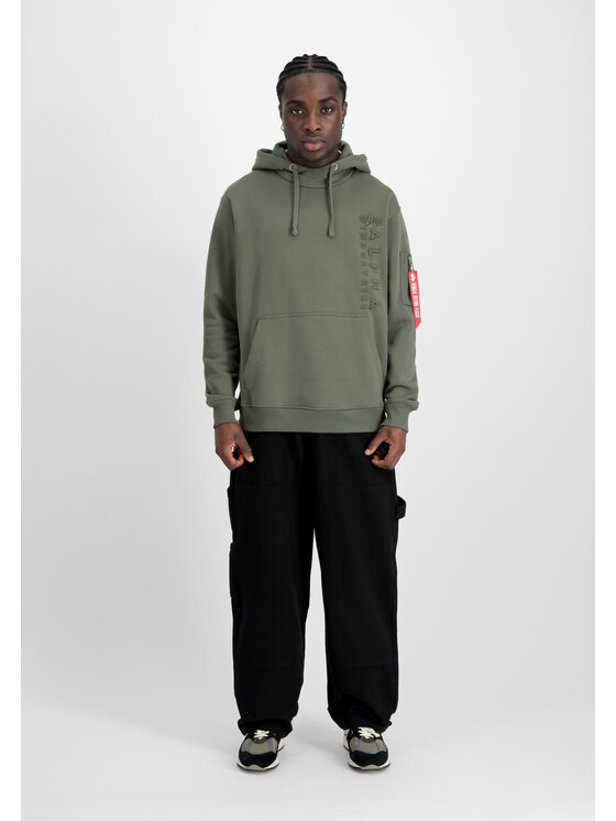 Alpha Industries Alpha Industries Mikina Embroidery Hoodie Zelená Regular Fit