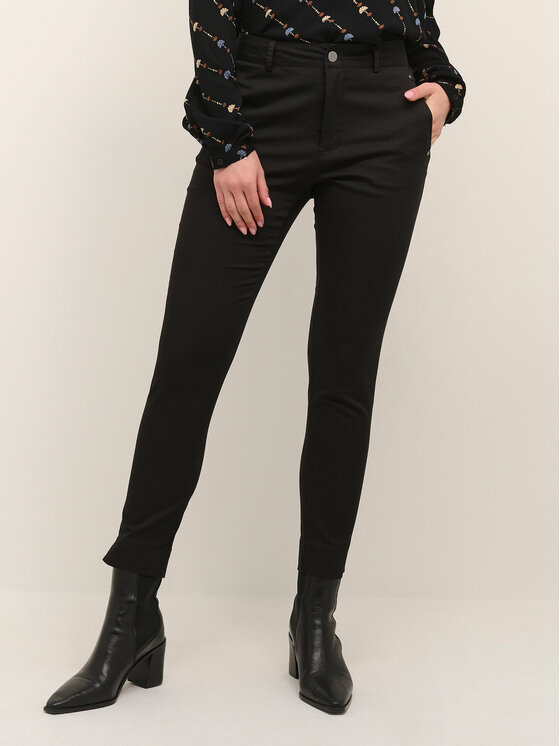 Kaffe Pantaloni din material Lea Rivet 10506839 Negru Slim Fit