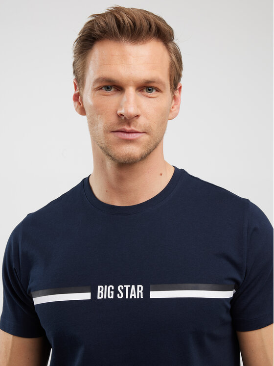 BIG STAR BIG STAR T-Shirt LEXOR Granatowy Basic Fit