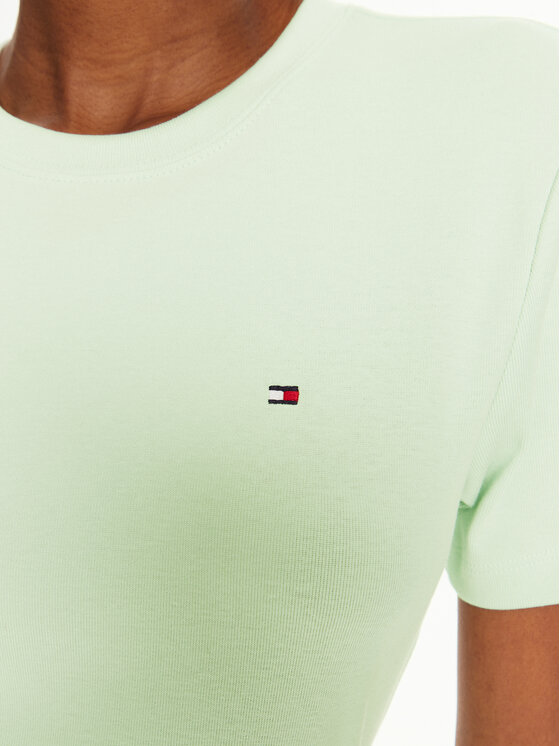 Tommy Hilfiger Tommy Hilfiger Marškinėliai WW0WW40587 Žalia Slim Fit