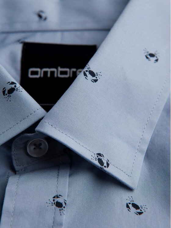 Ombre Ombre Koszula OM-SHCS-0156 Błękitny Regular Fit