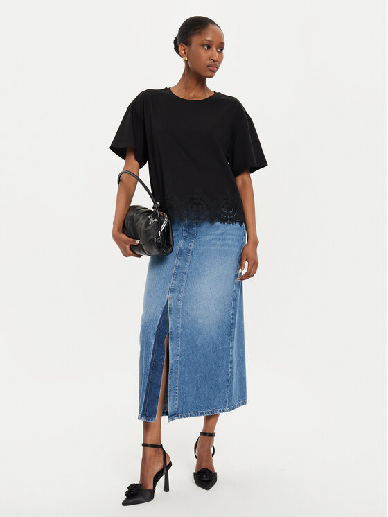 TWINSET TWINSET Majica 242TP2510 Črna Loose Fit