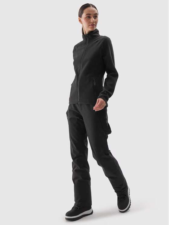 4F 4F Fleecová mikina 4FWAW24TFLEF272-20S Čierna Regular Fit