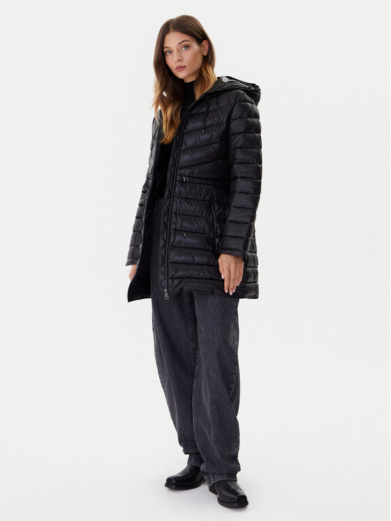 DKNY DKNY Ziemas mētelis DLEMPV38 Melns Slim Fit