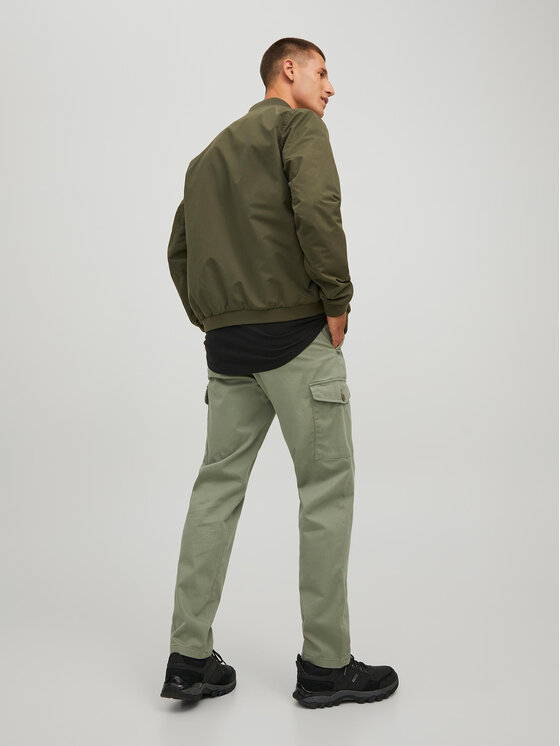 Jack & Jones Jack & Jones Kalhoty z materiálu Ollie 12224001 Zelená Regular Fit