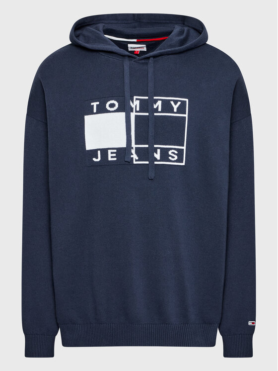 Tommy Jeans Tommy Jeans Sveter Twisted Flag DM0DM13897 Tmavomodrá Relaxed Fit