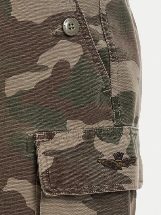 Aeronautica Militare Aeronautica Militare Medžiaginiai šortai 261BE0281UCT04296 Žalia Regular Fit