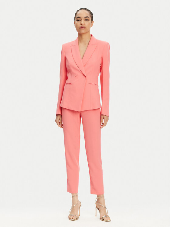 Patrizia Pepe Patrizia Pepe Kalhoty z materiálu 2P1683 A411 Korálová Regular Fit