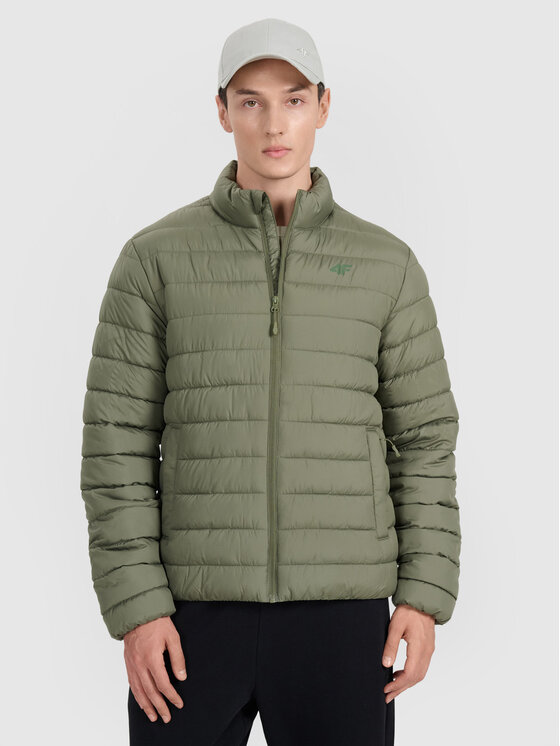 4F 4F Kurtka puchowa MIDSHOP TEXTILE Khaki Regular Fit