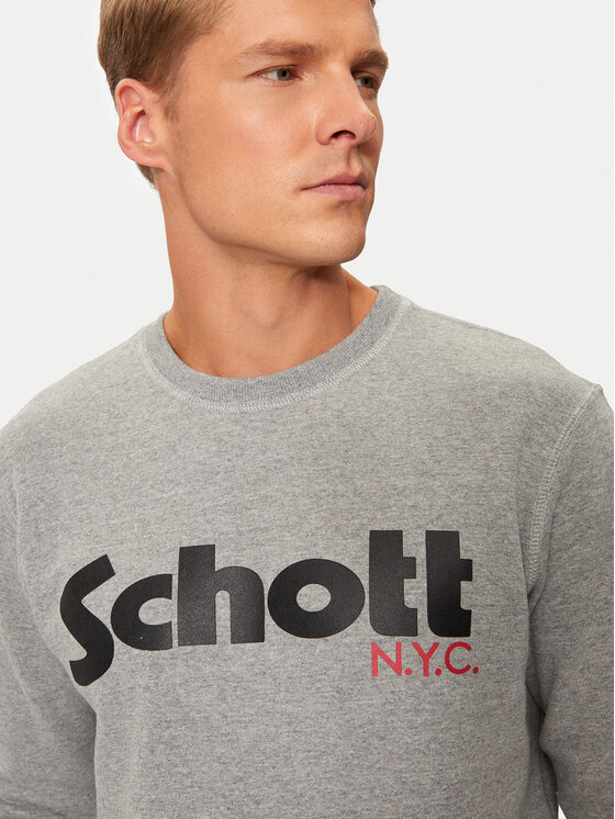 SCHOTT N.Y.C. SCHOTT N.Y.C. Суитшърт SWCREW Сив Regular Fit