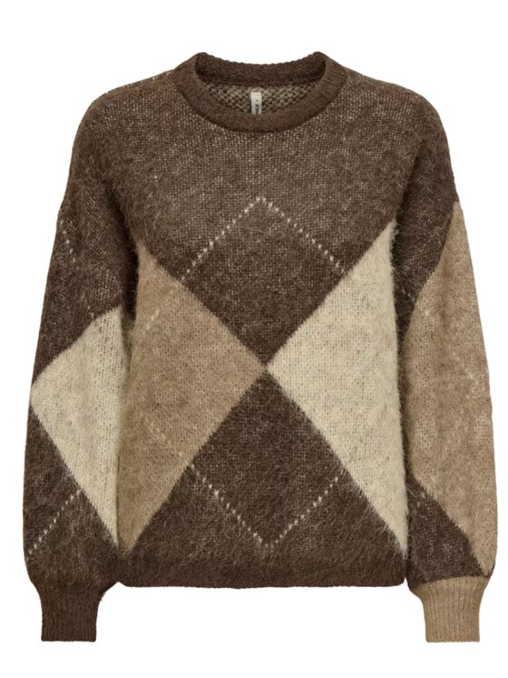 ONLY ONLY Maglione Onlnoemi life ls jq Marrone Regular Fit