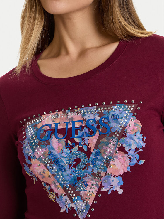 Guess Guess Majica W5BI74 J1314 Crvena Slim Fit