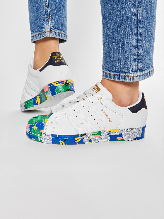 Adidas Her Studio London x Womens WMNS Superstar 'Floral Print' Cloud  White/Cloud White/Legend Ink FW2526 | KICKSCREW