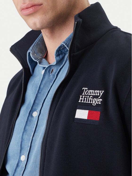 Tommy Hilfiger Tommy Hilfiger Bluză Embro MW0MW42466 Bleumarin Regular Fit