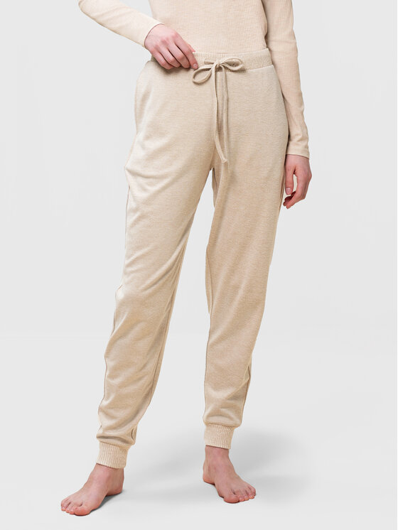 Triumph Pantaloni pijama Thermal 10213427 Bej Regular Fit