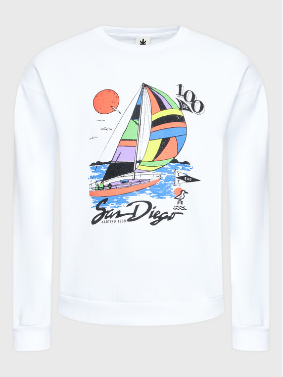 Kaotiko Sweatshirt San Diego AL033 01 G002 Wei Relaxed Fit