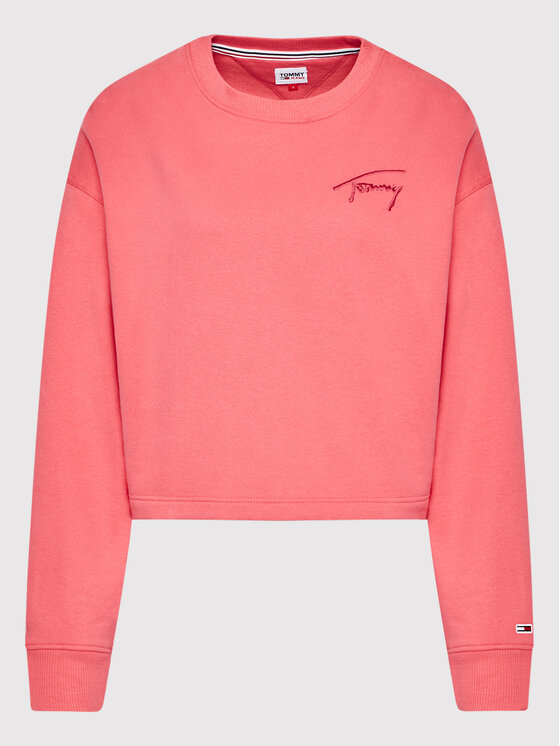 Tommy Jeans Tommy Jeans Bluza Signature Crew DW0DW12041 Różowy Relaxed Fit