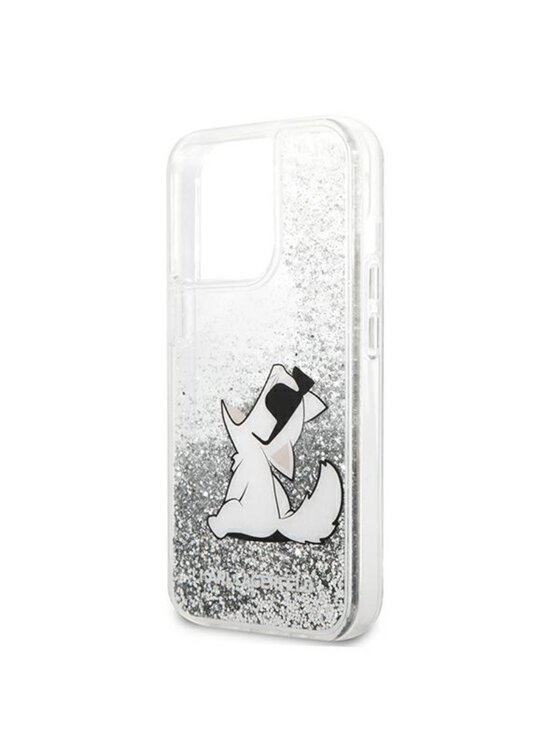 KARL LAGERFELD KARL LAGERFELD Etui na telefon Liquid Glitter Choupette Fun Srebrny