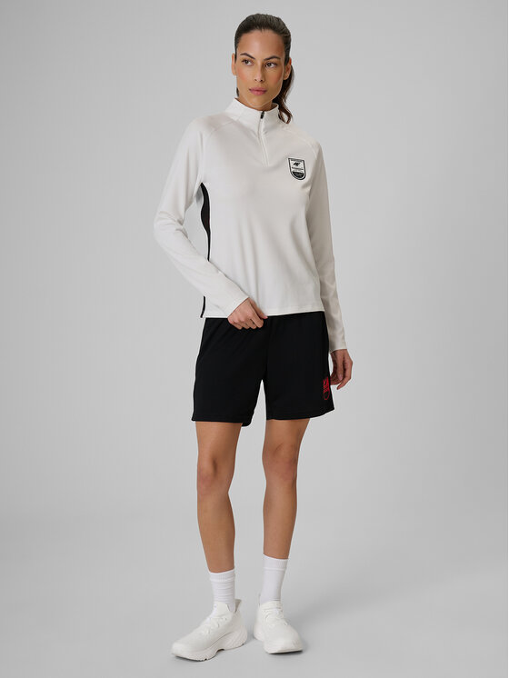 4F 4F Bluza techniczna FOOTBALL Biały Regular Fit