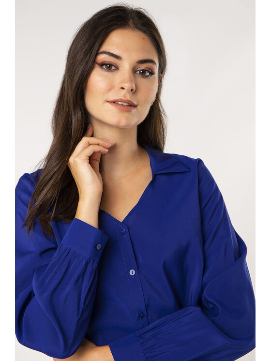 QUIOSQUE QUIOSQUE Blúzka ELA SHIRT Modrá Regular Fit