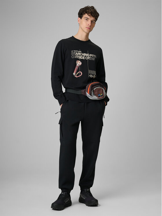 4F 4F Longsleeve NATURE’S TRAIL Czarny Regular Fit