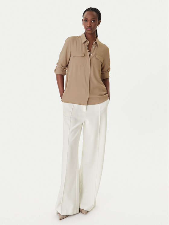 Marella Marella Cămașă Febe 2613111051 Bej Regular Fit