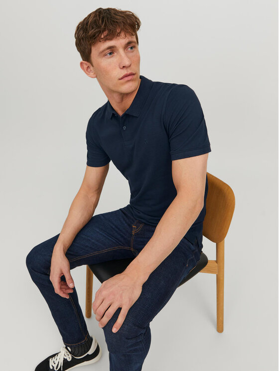 Jack&Jones Jack&Jones Polo majica Basic 12136516 Mornarsko modra Slim Fit