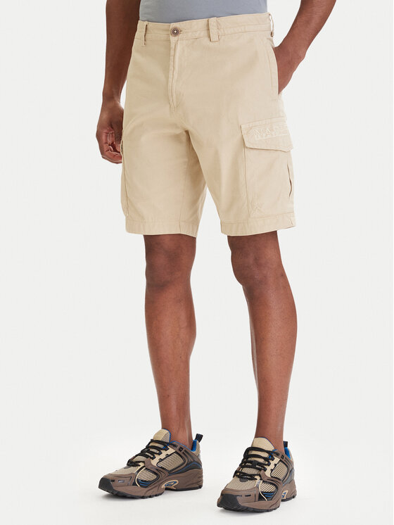 Napapijri Napapijri Bavlnené šortky NP0A4HOT Béžová Regular Fit