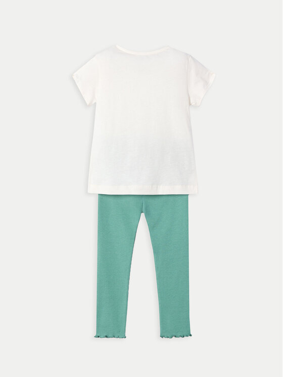 Mayoral Mayoral Komplet t-shirt i legginsy 3706 Zielony Regular Fit