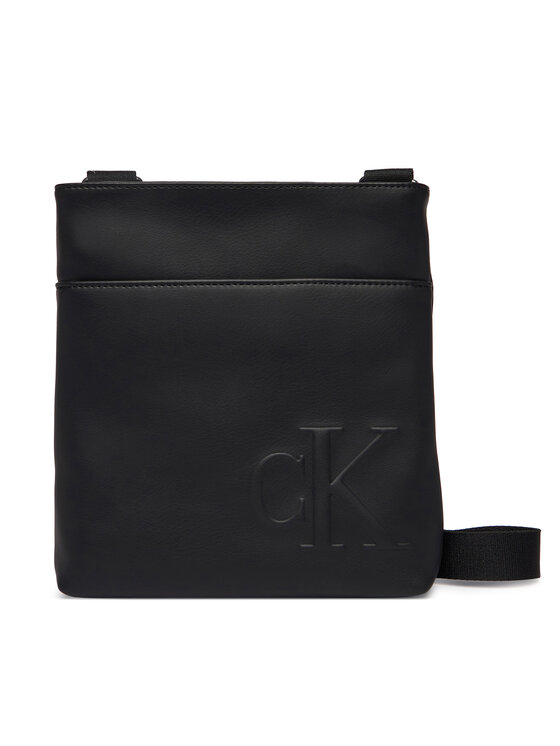 Calvin Klein Geantă crossover Bold Ck Flatpack LV04D3344G Negru