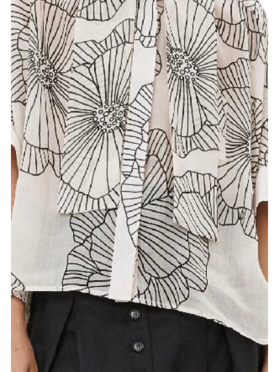 MeiMeiJ MeiMeiJ Camicia m5et00-stampa-nero Bianco Regular Fit