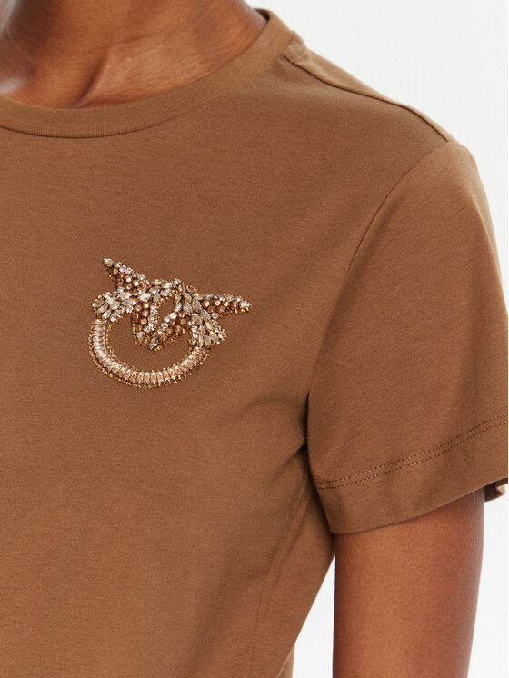 PINKO PINKO T-Shirt Nambrone 103320 A2RN Καφέ Regular Fit