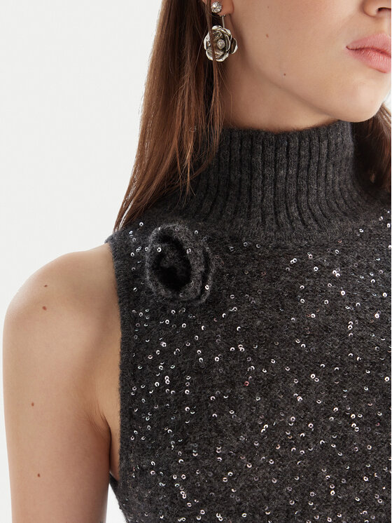 Marella Marella Плетена рокля Ilsa 2523326072 Сив Slim Fit