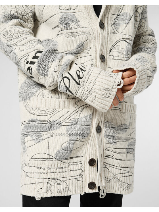 PHILIPP PLEIN PHILIPP PLEIN Kardigan 23403 Beżowy Regular Fit