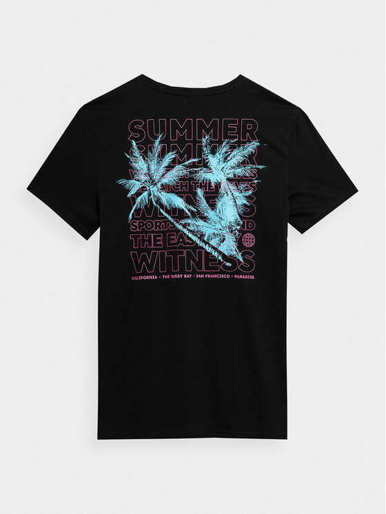 4F 4F T-Shirt 4FSS23TTSHM359 Czarny Regular Fit