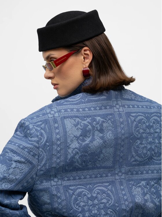 MANDRAGORA MANDRAGORA Kurtka bomber Lara Niebieski Slim Fit