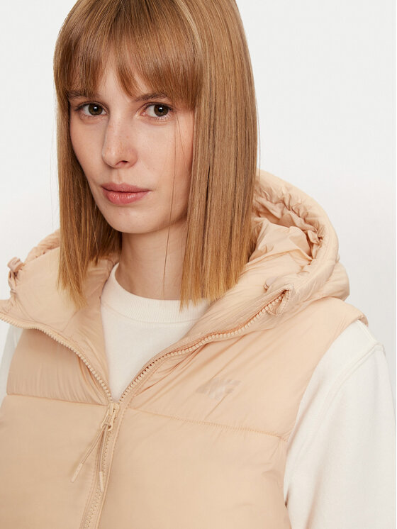4F 4F Vestă 4FWAW24TVJAF143 Bej Regular Fit