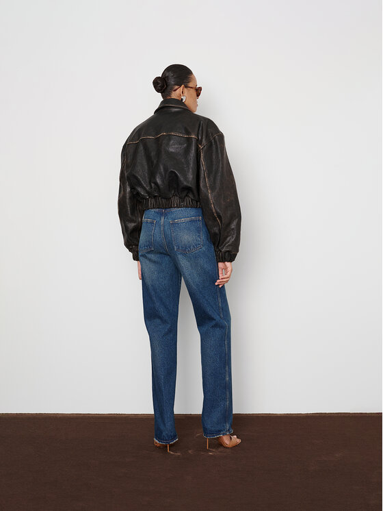 La Mania La Mania Giacca di pelle TROY Marrone Classic Fit