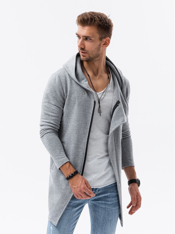 Ombre Ombre Mikina B668 Šedá Regular Fit