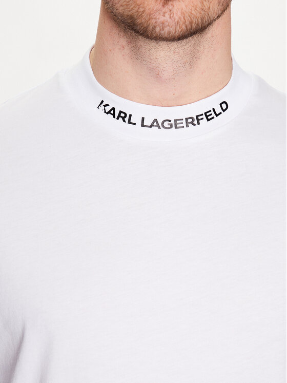 KARL LAGERFELD KARL LAGERFELD T-Shirt Crew Neck 755150 532224 Biały Regular Fit