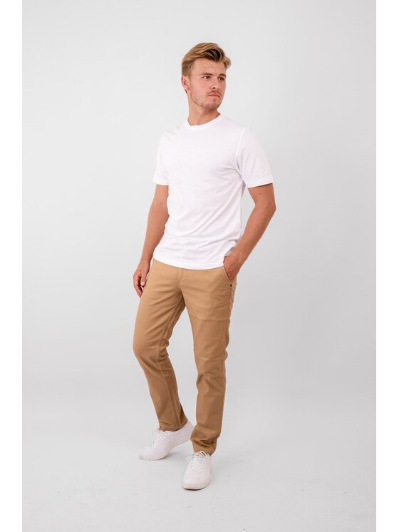 TeeShoppen TeeShoppen Chinosy 'Perform Collection' Beżowy Regular Fit