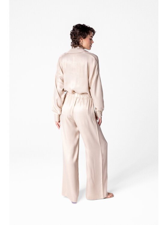 LE POSSÉ LE POSSÉ Pantaloni di tessuto SS Beige chiaro