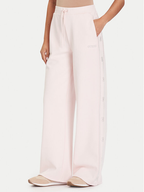 Guess Guess Teplákové kalhoty V5BB12 KCX22 Růžová Wide Leg