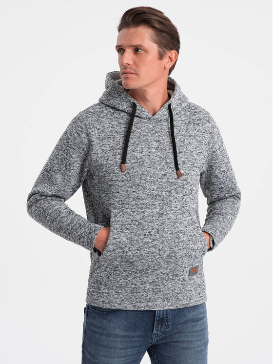 Ombre Ombre Mikina OM-SSNZ-0147 Šedá Classic Fit