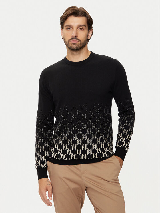 KARL LAGERFELD Sveter 655034 544305 Čierna Regular Fit