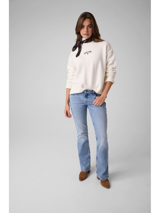 Guess Jeans Guess Jeans Sweter 184168 Biały Classic Fit